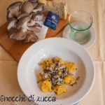 Gnocchi di zucca con funghi orecchione e scaglie di Wensleydale Blue